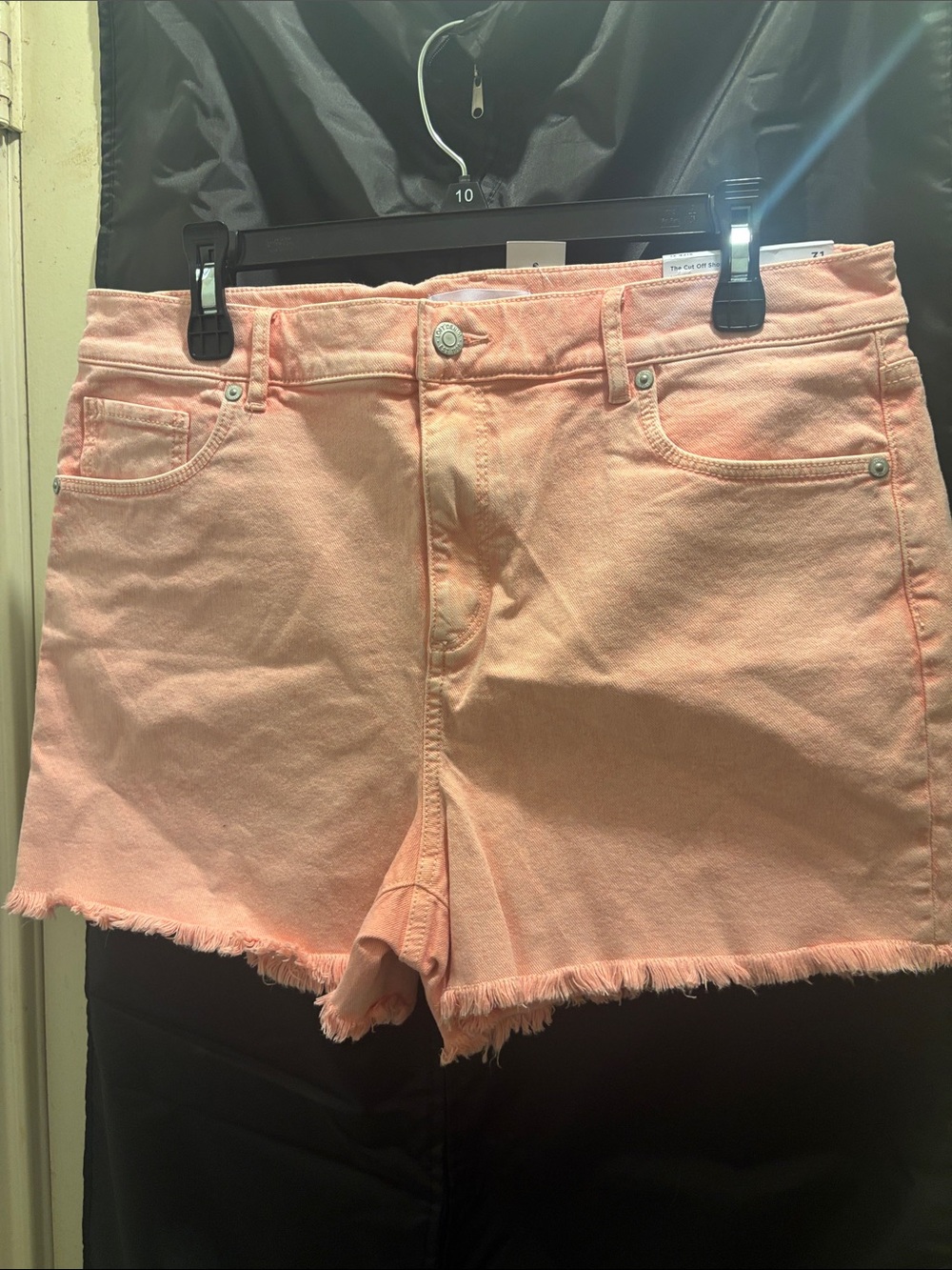 LOFT Peach Orange  Denim Cutoff Shorts with Frayed Hem